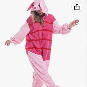 PIGLET EUC Onesie Costume - Adult S